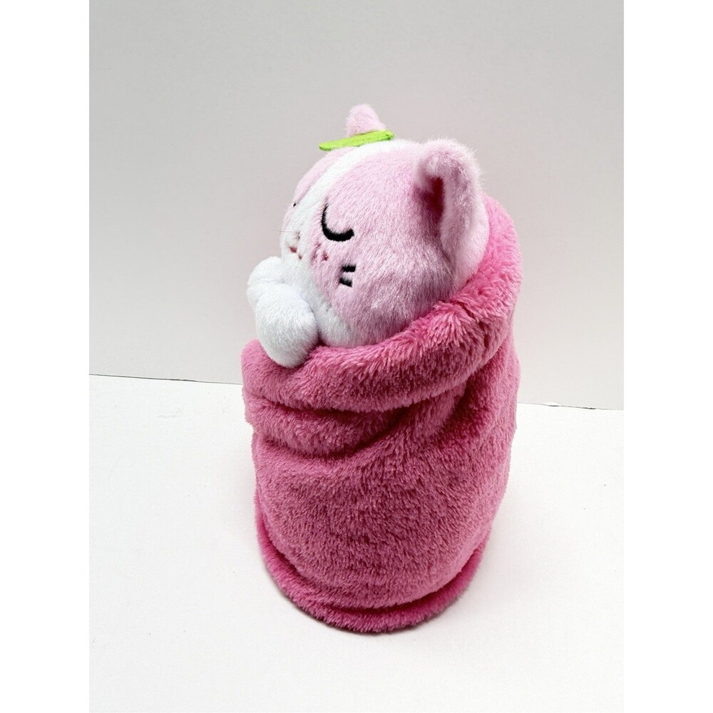 Purritos Strawberry Uncute Plush Pink Cat In A Blanket 7” Stuffed Animal Toy - Picture 4 of 8